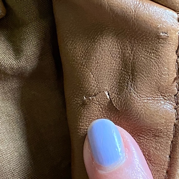 Michael Kors brown leather jacket PXS with gold accents - Picture 9 of 12